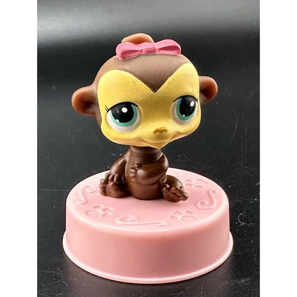 Littlest Pet Shop LPS Girl Monkey With Bow 2006 McDonalds Happy Meal‎ Toy #158